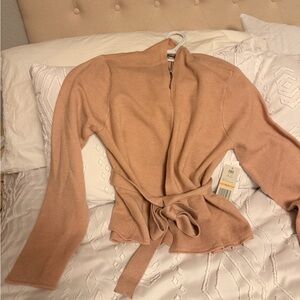 Robert Rodriguez Blush Pink Wrap Cardigan Sweater NWT Size S